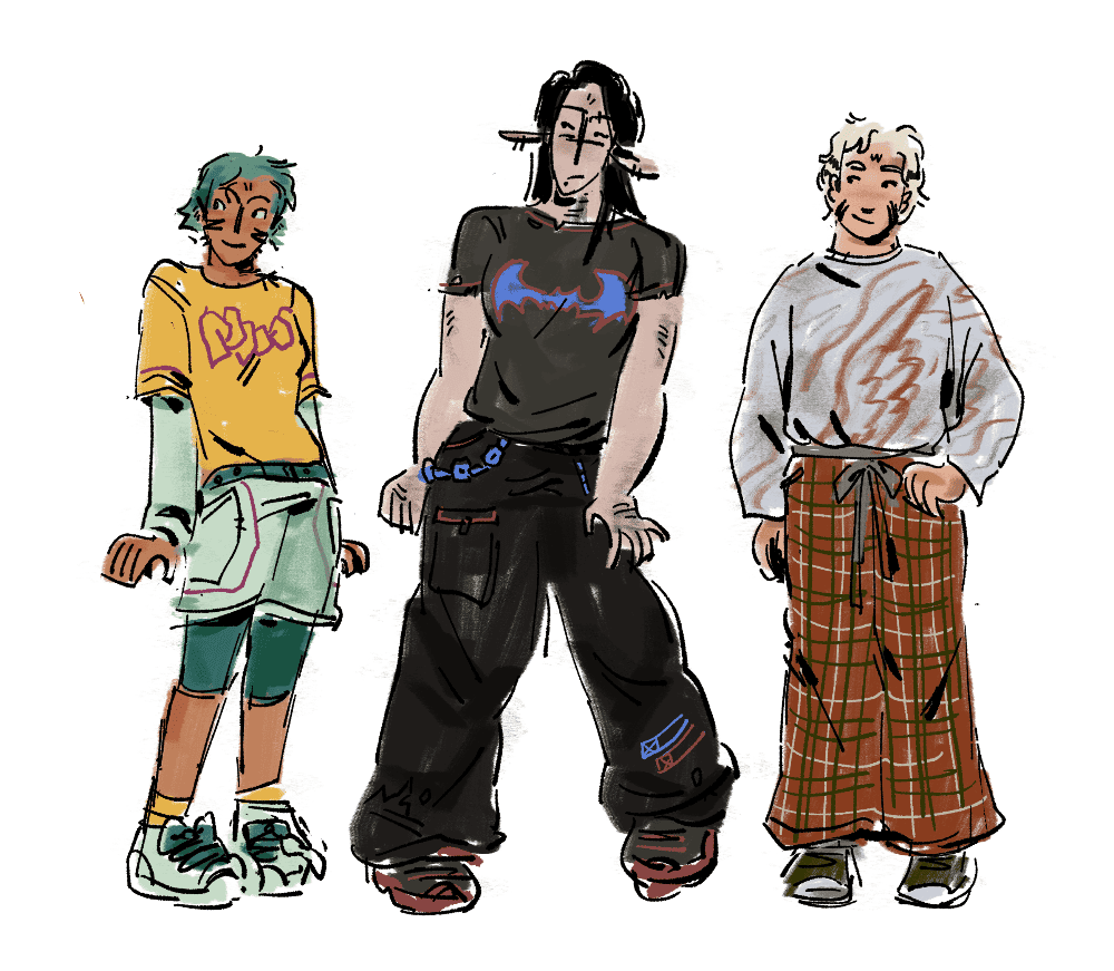 line up of the trio